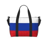 Russian Flag print Travel Duffel Bag,workout duffel bag, overnight shoulder Bag,Weekender Bag for Women Men, Black, One Size