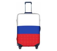 Russian Flag Print Travel Elastic Suitcase Luggage Baggage Cover Protector, Washable And Anti-Scratch, White, L