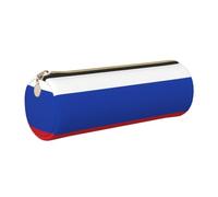 Russian Flag Print Women Men Pencil Case Cylindrical Lightweight Pen Pouch Office Stationery Organizer
