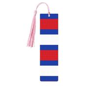 Russian Flag Print Wooden Bookmarks Tassel Bookmark Book Marks Reading Accessories,for Book Lovers Teachers