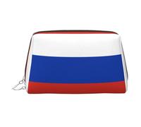 Russian Flag Printed Zippered Toiletry Bag, Wide Open Storage Case for Personal Care Items and Cosmetics
