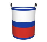 Russian Flag Printing Circular Dirty Laundry Basket, Large Storage Baskets, Works In Kitchen, Playroom,Bathroom