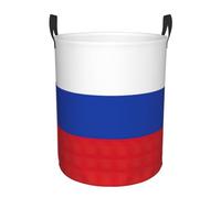 Russian Flag Printing Circular Dirty Laundry Basket, Large Storage Baskets, Works In Kitchen, Playroom,Bathroom