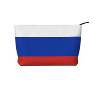 Russian Flag Prints Corduroy cosmetic bag for cosmetics storage with zipper closure for travel, camping, and daily use