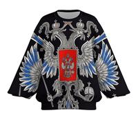 Russian Flag Russian Coat of Arms Womens Oversized Sweatshirts Hoodies Crewneck Sweaters Casual Loose Tops Comfy Russian Flag Russian Coat of Arms