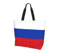 Russian Flag Shoulder Bag,Large Capacity Reusable Grocery Shopping Bag,Women'S Ultra-Light Handbag Tote Travel