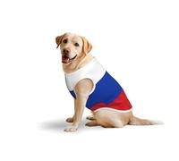 Russian Flag Soft Cotton T-Shirt Vest For Large Dogs, Print Pet Clothes Breathable Pet Pullover Tee Sleeveless Sweatshirt (3xl-5xl)