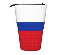 Russian Flag Standing Telescopic Pencil Bag Oxford Cloth Bag Portable for Boys Girls Teens Students Office
