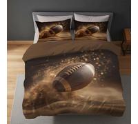 Russian Football Single Duvet Cover Sets Soft Microfiber Sports Themes Bedding Set 3D Printed Quilt Cover 150 x 200 cm with Zipper Closure and 2 Pillowcases a-279