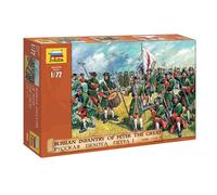Zvezda Russian Infantry of Peter the Great Kit - 1:72, 33 fusiliers in 6 different poses, 43 soldiers in 12 different poses, Medium