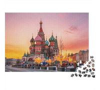 Russian Landmark 1000 Piece Jigsaw Puzzles Recycled Red Square Puzzle for Elderly Puzzle Game Props for Family And Friends Birthdays Great Gift 70x50cm/1000pcs