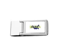 Russian map EU Moscow Slim Money Clip Stainless Holder Pocket Wallet