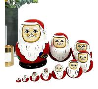 Russian Matryoshkas | Compact Handpainted - Wooden Russian Nesting Dolls - For On The Mantle In The Bedroom Children's Room As Party Table Centerpiece