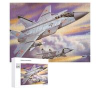 Russian MiG31 Jet War: Winter Activity Gift, 500 PCS Wooden Picture Puzzle for Grown-Ups; for Couples, Friends And Family