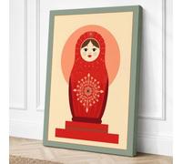 Russian Nesting Doll Retro Canvas Wall Art Print 30x20 Inch