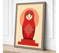 Russian Nesting Doll Retro Canvas Wall Art Print 30x20 Inch