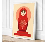 Russian Nesting Doll Retro Canvas Wall Art Print 30x20 Inch