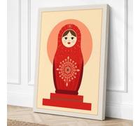 Russian Nesting Doll Retro Canvas Wall Art Print 30x20 Inch