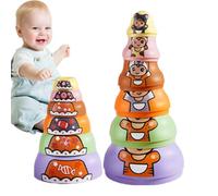 Russian Nesting Dolls - ABS | Heat-Resistant Matryoshkaa Dolls | Rainbow Tower Stacking Doll | Colorful Hand-Painted Collectible Set For Home Decor Play And Gift Giving