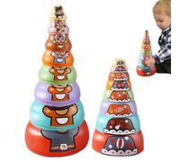 Russian Nesting Dolls - ABS | Heat-Resistant Matryoshkaa Dolls | Rainbow Tower Stacking Doll | Colorful Hand-Painted Collectible Set For Home Decor Play And Gift Giving