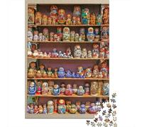 Russian Nesting Dolls Display 1000 Piece Jigsaw Puzzle Paper for Adults Colorful Folk Art Puzzle Game for Family Home Decor Relaxing Gift 38x26cm/1000pcs