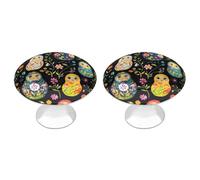 Russian Nesting Dolls Flowers Cute Drawer Handles Modern Round Design Colorful Drawers Knobs Perfect for Kitchen Cabinets Dressers