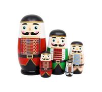 Russian Nesting Dolls | Handmade Wooden Nutcracker Stacking Dolls,Wood Model, Home Decoration for Living Room Holiday Table Center Kid Room Entrance Fireplace
