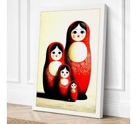 Russian Nesting Dolls Vintage Canvas Wall Art Print 24x16 Inch
