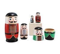 Russian Nesting Dolls,Wooden Nutcracker Stacking Statue - Handcrafted Wood Sculpture, Home Decoration for Kid Room Holiday Table Center Fireplace Living Room Bedroom