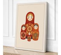 Russian Nesting Heritage Canvas Wall Art Print 18x12 Inch