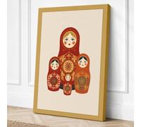 Russian Nesting Heritage Canvas Wall Art Print 24x16 Inch