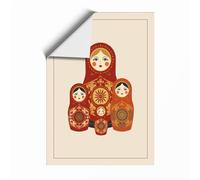 Russian Nesting Heritage Vintage Unframed Wall Art Print A3 (42×29.7cm), Wall Decor for Living Room, Bedroom, Office & Home, Art Gift
