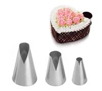 Russian Piping Tips Set, 3 Pcs Cake Decorating Tips V-shaped Wave Nozzles Piping Kit Large Piping Tips Cupcake Tips for Pastry Cupcakes Cakes Cookies Decorating Stainless Steel Kitchen Gadgets