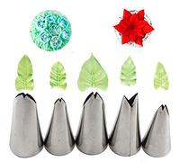 Russian Piping Tips Set, Airlxf 5PCS Stainless Steel Cake Cupcake Decorating Supplies Kit Flower Frosting Tips DIY Icing Piping Tips for Cake Decorating (5PCS)