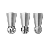 Russian Piping Tips Set, Russian Piping Tips Set Stainless Steel Flower Frosting Ball Icing Nozzles 3PCS, Cake Decoration Ball