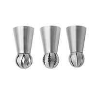 Russian Piping Tips Set Stainless Steel Flower Frosting Ball Icing Piping Nozzles 3PCSIcing