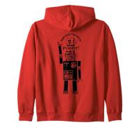 Russian Robot Cyrillic Retro Soviet Futurism Technology Zip Hoodie