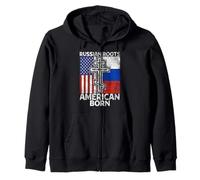 Russian Roots Russian American Men and Women Zip Hoodie