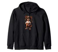 Russian Russkiy Toy Terrier Dog Musical on Balalaika Zip Hoodie