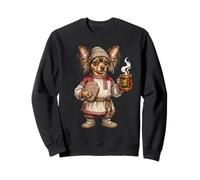 Russian Russkiy Toy Terrier Dog with Hot Water Bottle and Tea Sweatshirt
