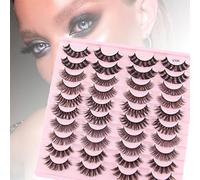 Russian Segmented Curl Eyelashes(8-11mm) - 3D Effect - Reusable, Dd Curling Segmented Russian Eyelashes, 20 Pairs/5 Mixed Styles Fake Eyelashes