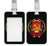 Russian Soviet Federative Socialist Republic Funny ID Badge Holder with Detachable Neck Lanyards Vertical Card for Offices Men Women