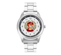 Russian Soviet Federative Socialist Republic Personalized Quartz Watch Stainless Steel Wrist Watches with Arabic Numerals for Men Women