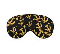 Russian Soviet Flag Hammer and Sickle Sleep Mask Soft Eye Mask Eye Cover Eyeshade Blindfold with Adjustable Strap