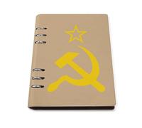 Russian Soviet Flag USSR Leather A5 Binder Notebook Refillable Travel Journal with 90 Sheets Personal Planner for Women Men