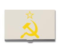 Russian Soviet Flag USSR Metal Business Card Holder Name Cards Case
