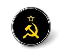 Russian Soviet Flag USSR Print Round Badge Metal Decorative Brooches 1 Inch Funny Lapel Pin Gift Or Backpack Clothing