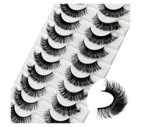 Russian strip eyelashes DD curling false eyelashes fluffy and slim artificial mink eyelashes 10 pairs large curvature thick natural beauty bridal party one piece(10P-D13)