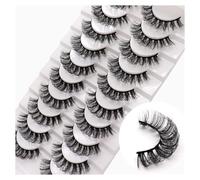 Russian strip eyelashes DD curling false eyelashes fluffy and slim artificial mink eyelashes 10 pairs large curvature thick natural beauty bridal party one piece(10P-D02)