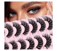 Russian strip eyelashes DD curling false eyelashes fluffy and slim artificial mink eyelashes 10 pairs large curvature thick natural beauty bridal party one piece(10P-D14F)